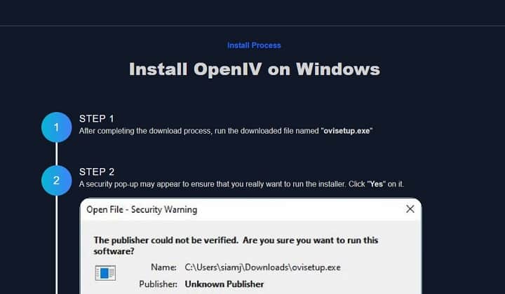 OpenIV Installation Process